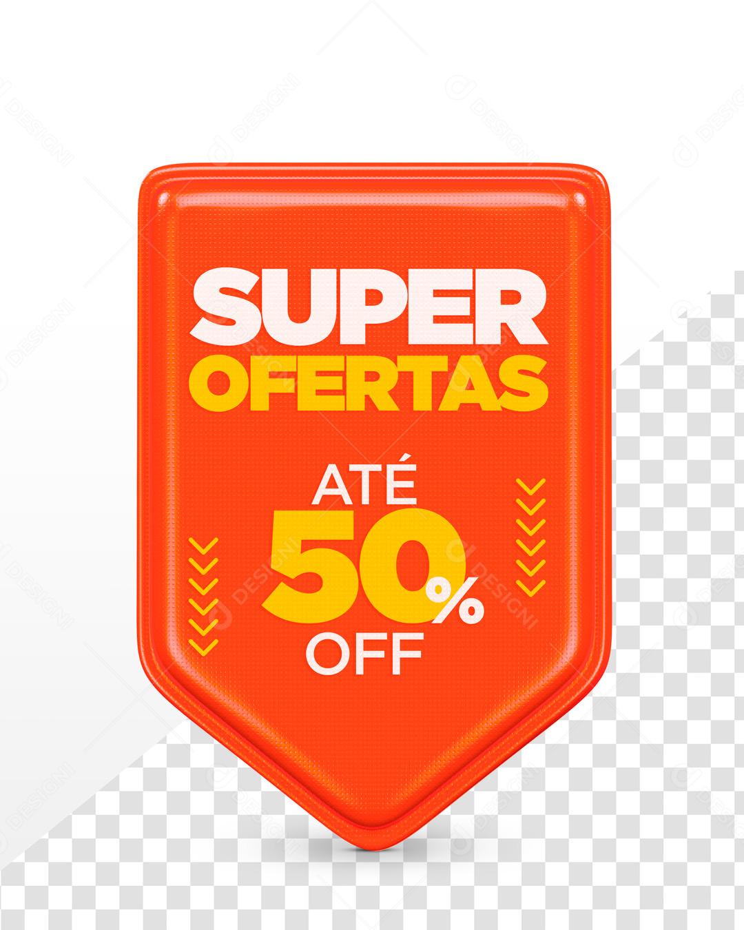 Brasão 3D Para Composição Super Ofertas Laranja PSD Editável
