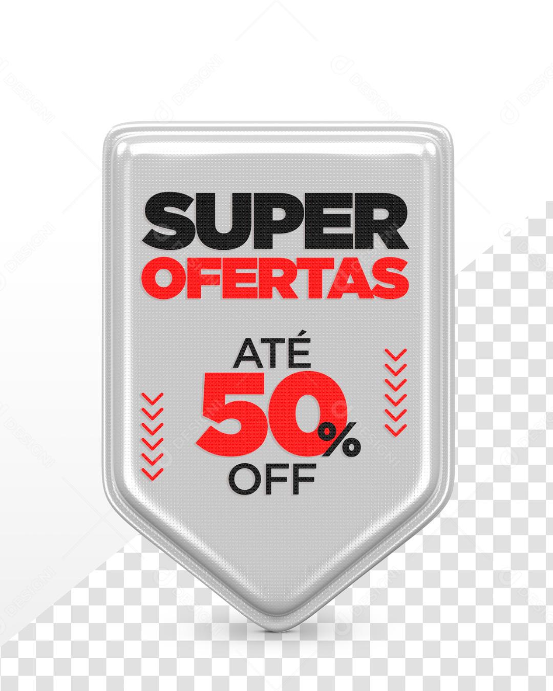 Brasão 3D Para Composição Super Ofertas  Amarelo PSD Editável