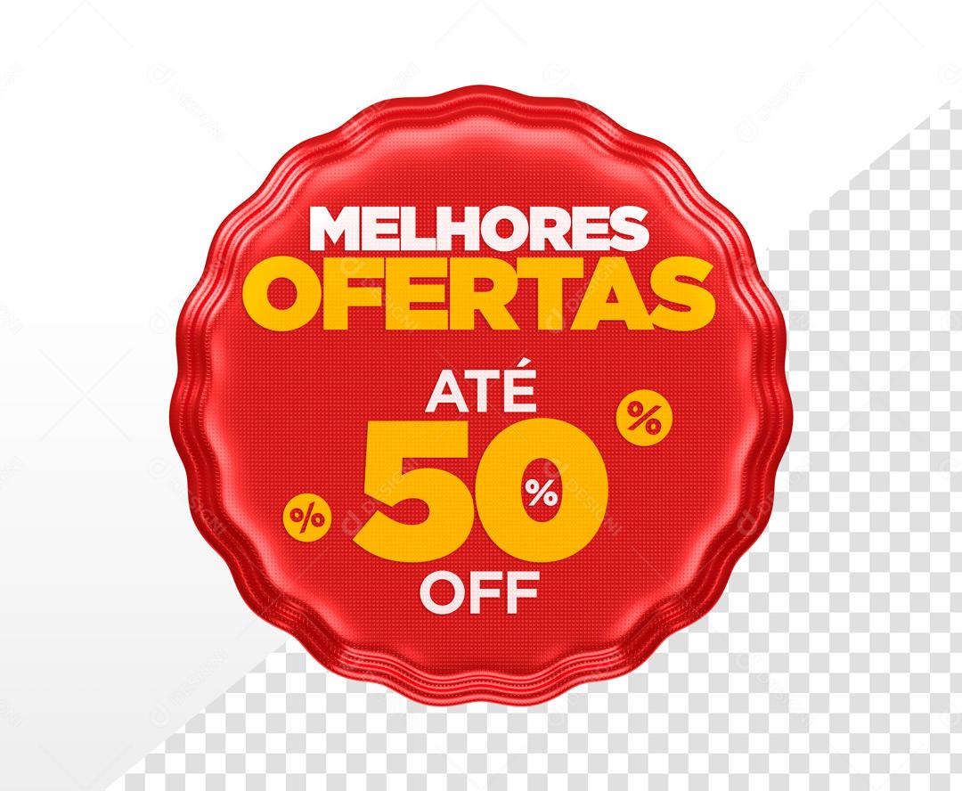 Brasão 3D Para Composição Super Ofertas Vermelho PSD Editável