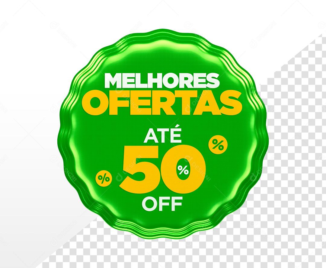 Brasão 3D Para Composição Super Ofertas Verde PSD Editável