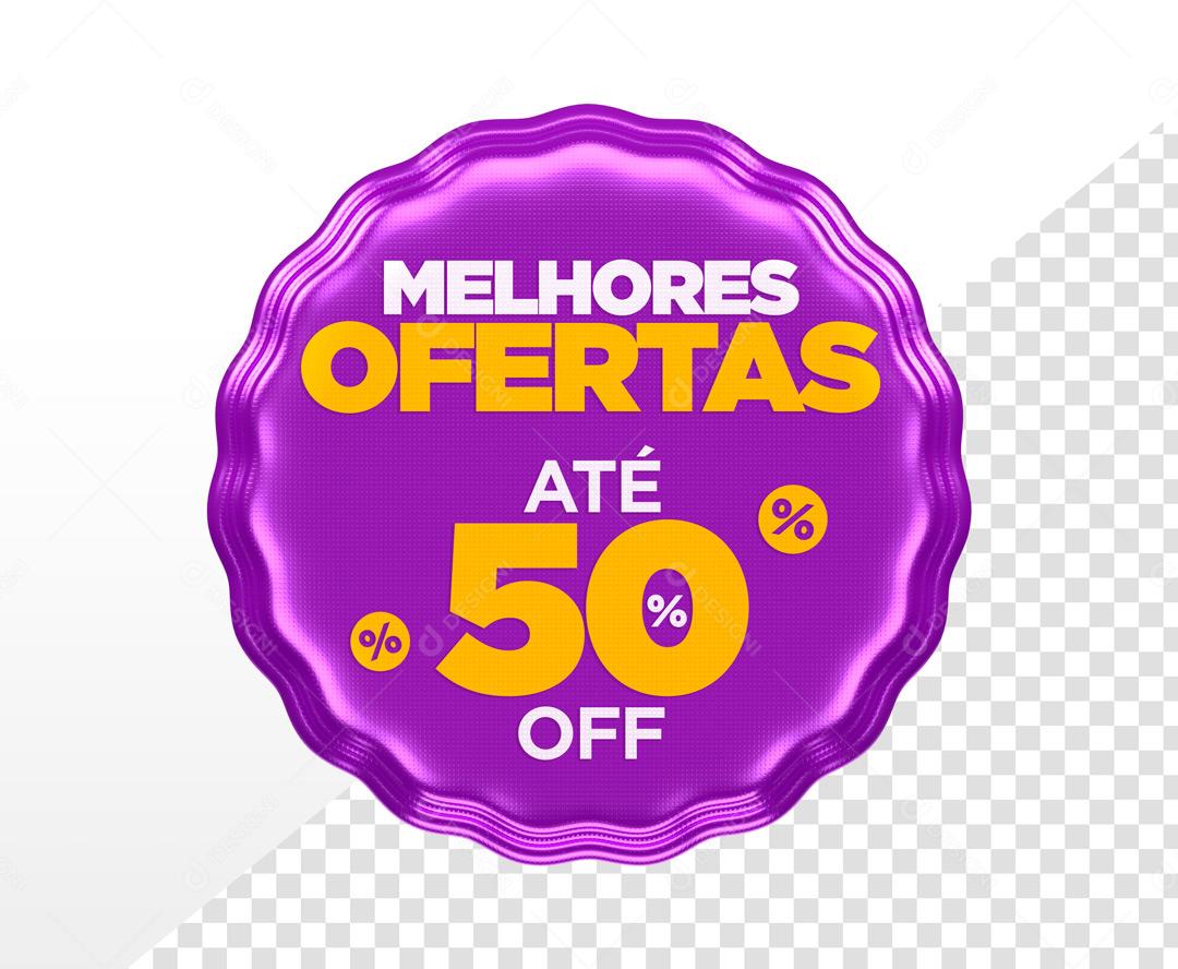 Brasão 3D Para Composição Super Ofertas Roxo PSD Editável