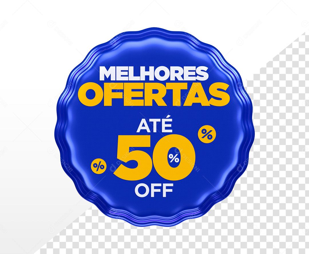Brasão 3D Para Composição Super Ofertas azul PSD Editável