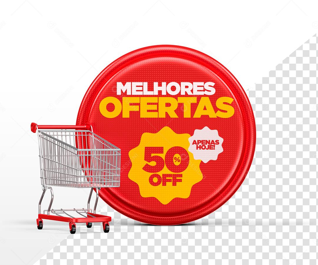 Brasão 3D Para Composição Super Ofertas Vermelho PSD Editável