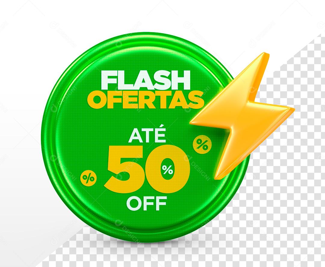 Brasão 3D Para Composição Super Ofertas Verde PSD Editável