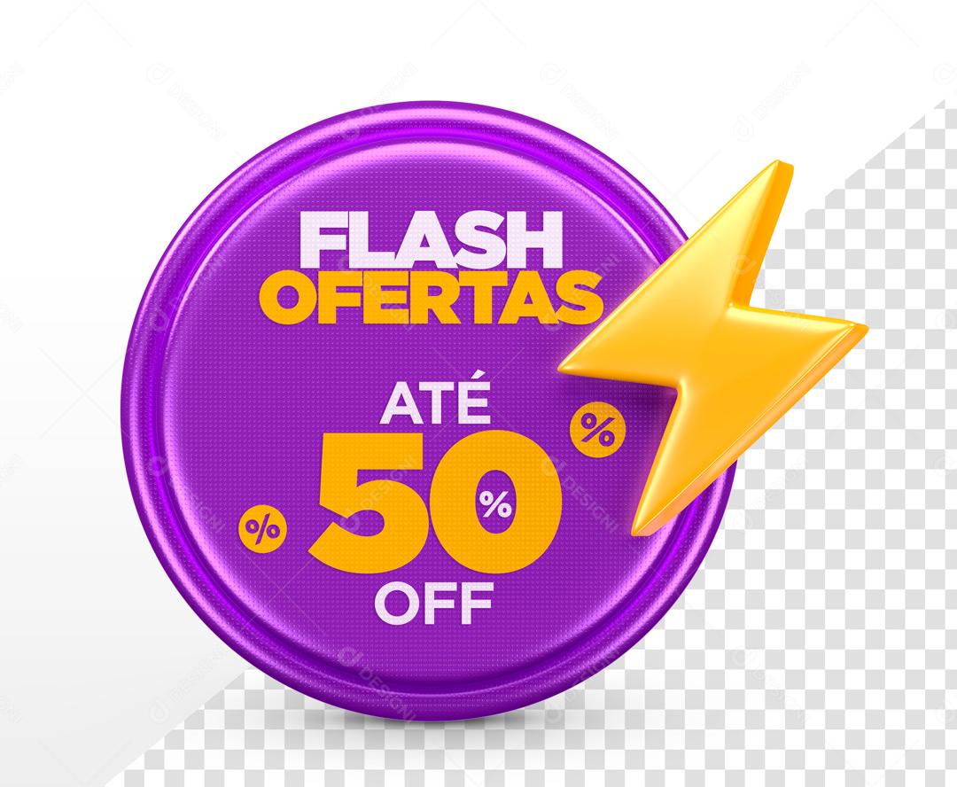 Brasão 3D Para Composição Super Ofertas Roxo PSD Editável