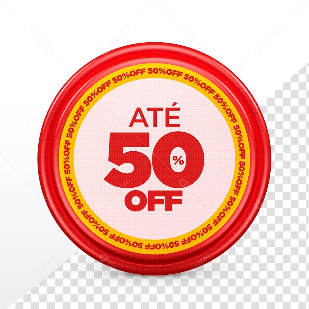 Brasão 3D Para Composição Super Ofertas Vermelho PSD Editável