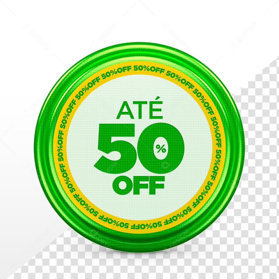 Brasão 3D Para Composição Super Ofertas Verde PSD Editável
