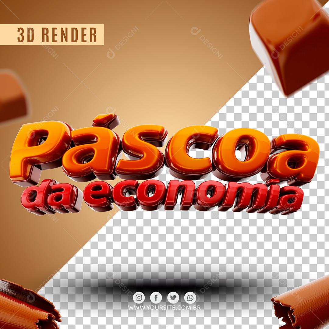 Páscoa da Economia Texto 3D Para Composição PSD