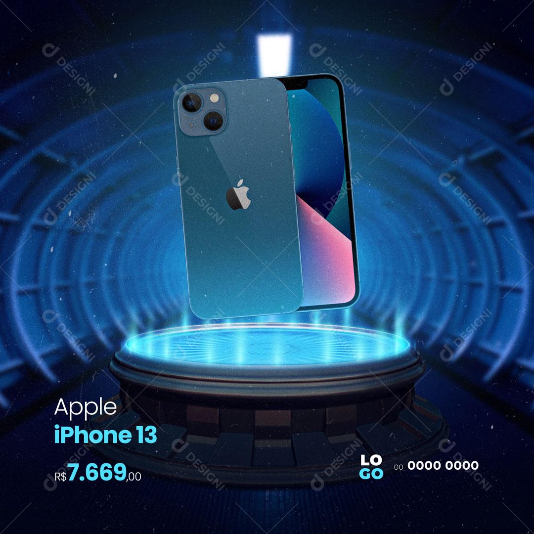 Post Assistência Técnica Celular Iphone 13 Social Media PSD Editável