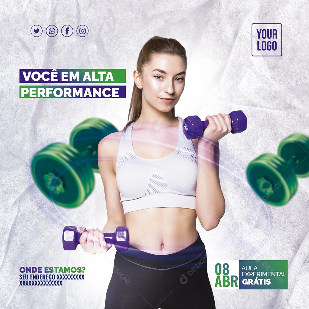 Social Media Você em Alta Perfomance Academia PSD Editável