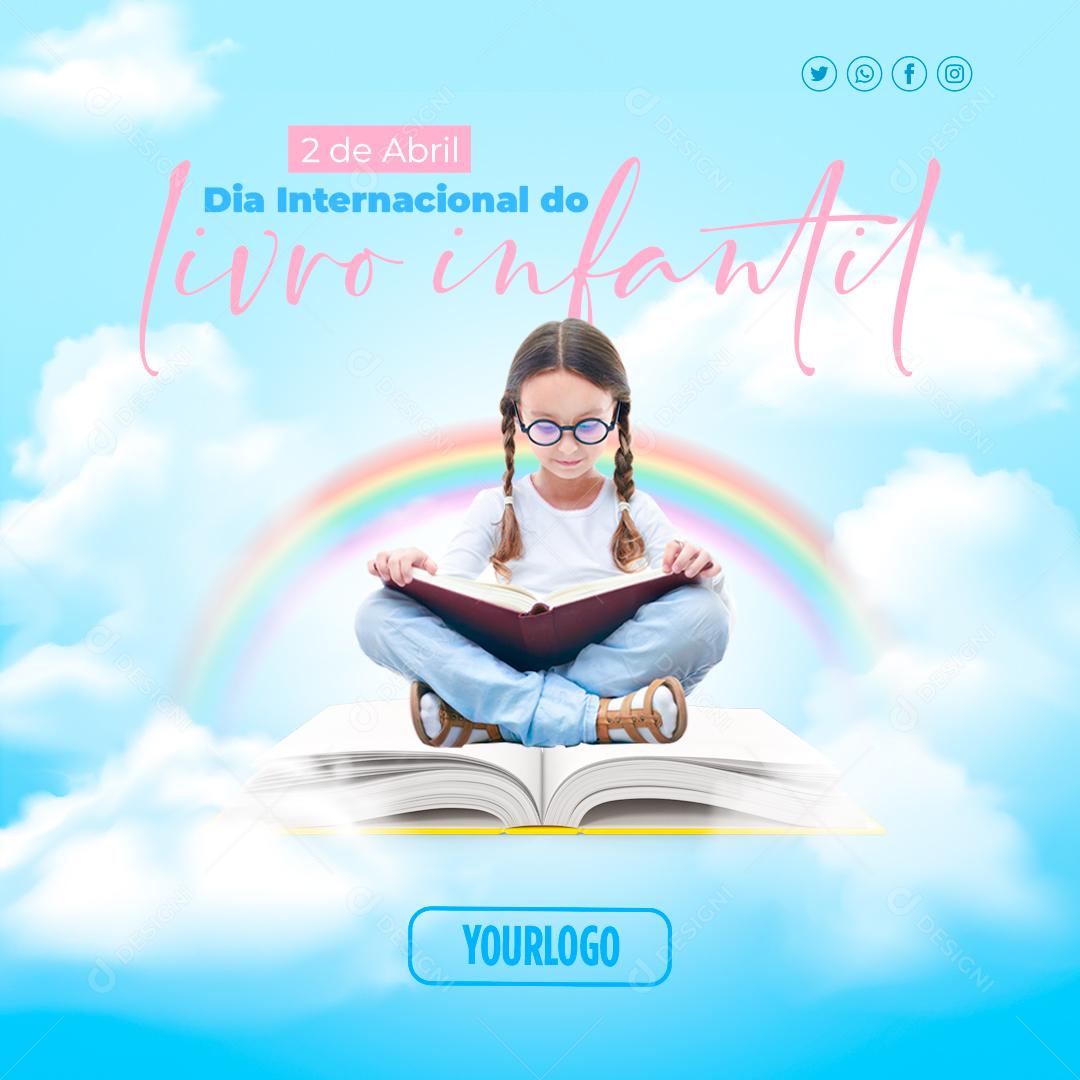 Social Media Dia Internacional do Livro Infantil PSD Editável