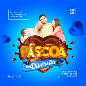 Social Media Páscoa da Diversão PSD Editável