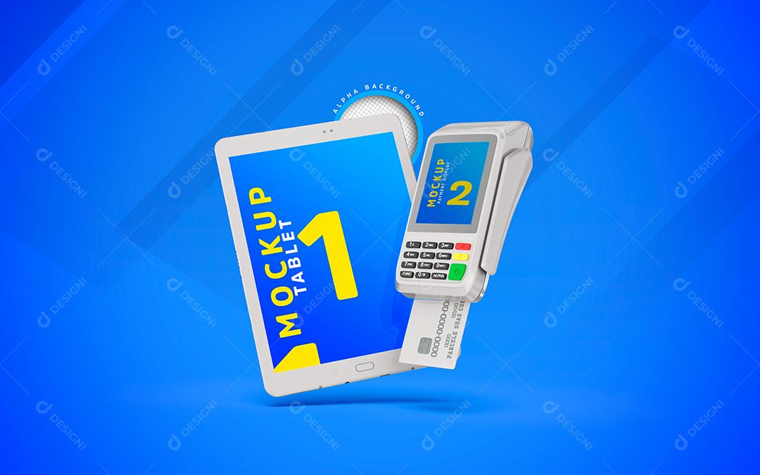 Mockup de Tablet e Maquininha PSD Editável