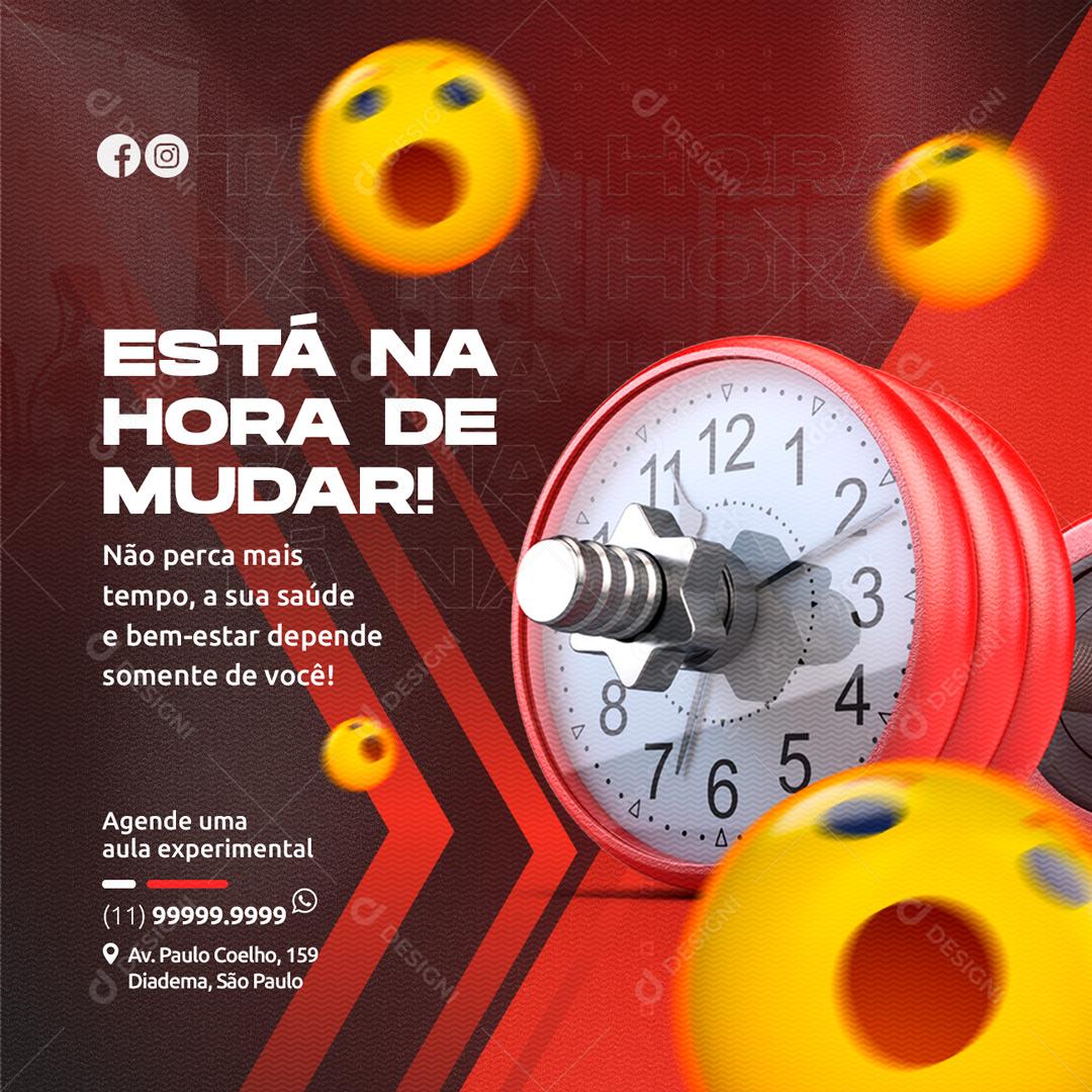 Social Media Está na Hora de Mudar Academia PSD Editável