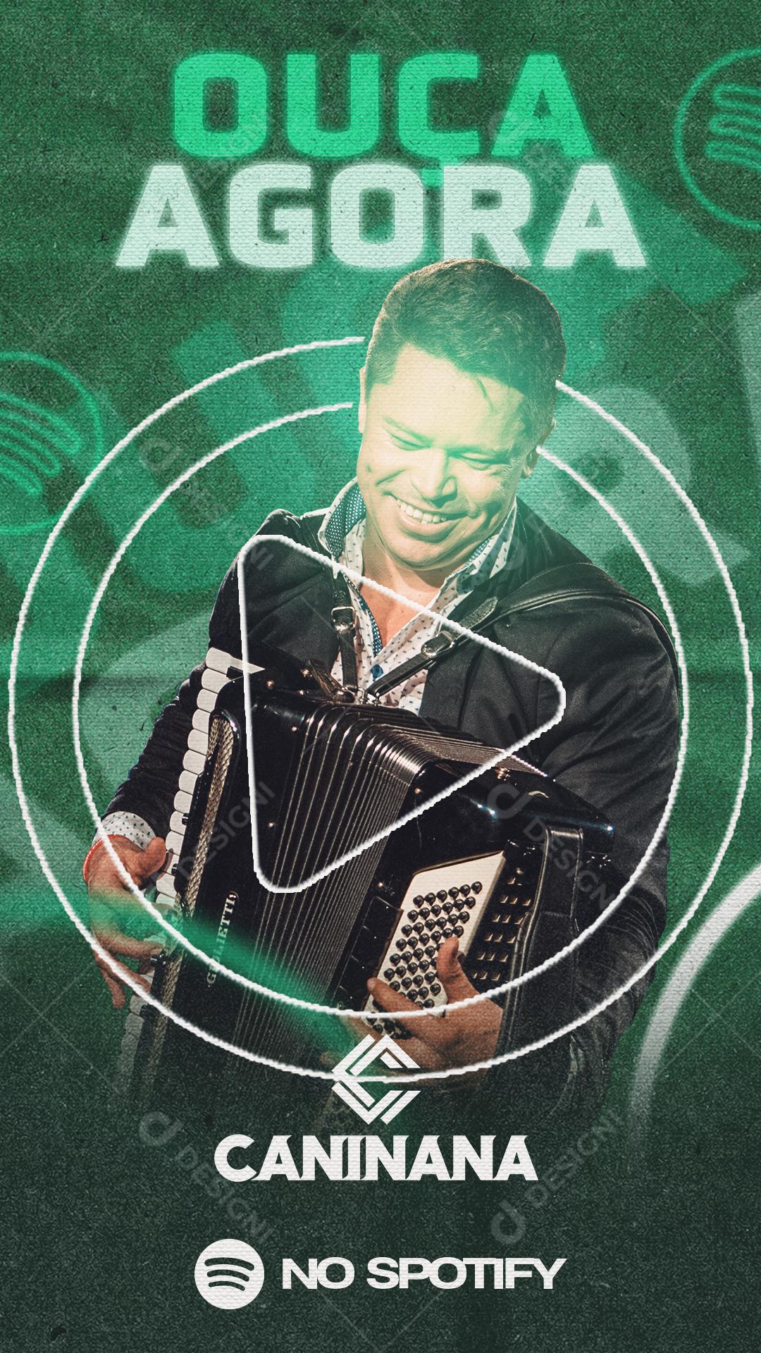 Social Media Ouça Agora Caninana no Spotify Flyer PSD Editável