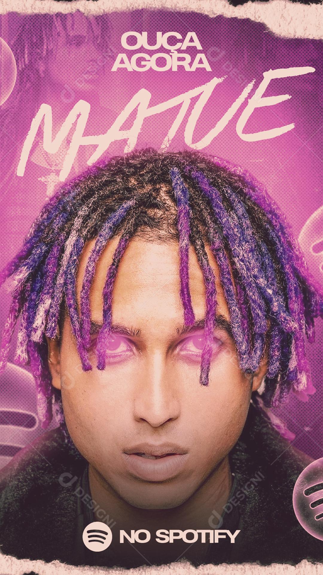 Social Media Ouça Agora Matuê no Spotify Flyer PSD Editável