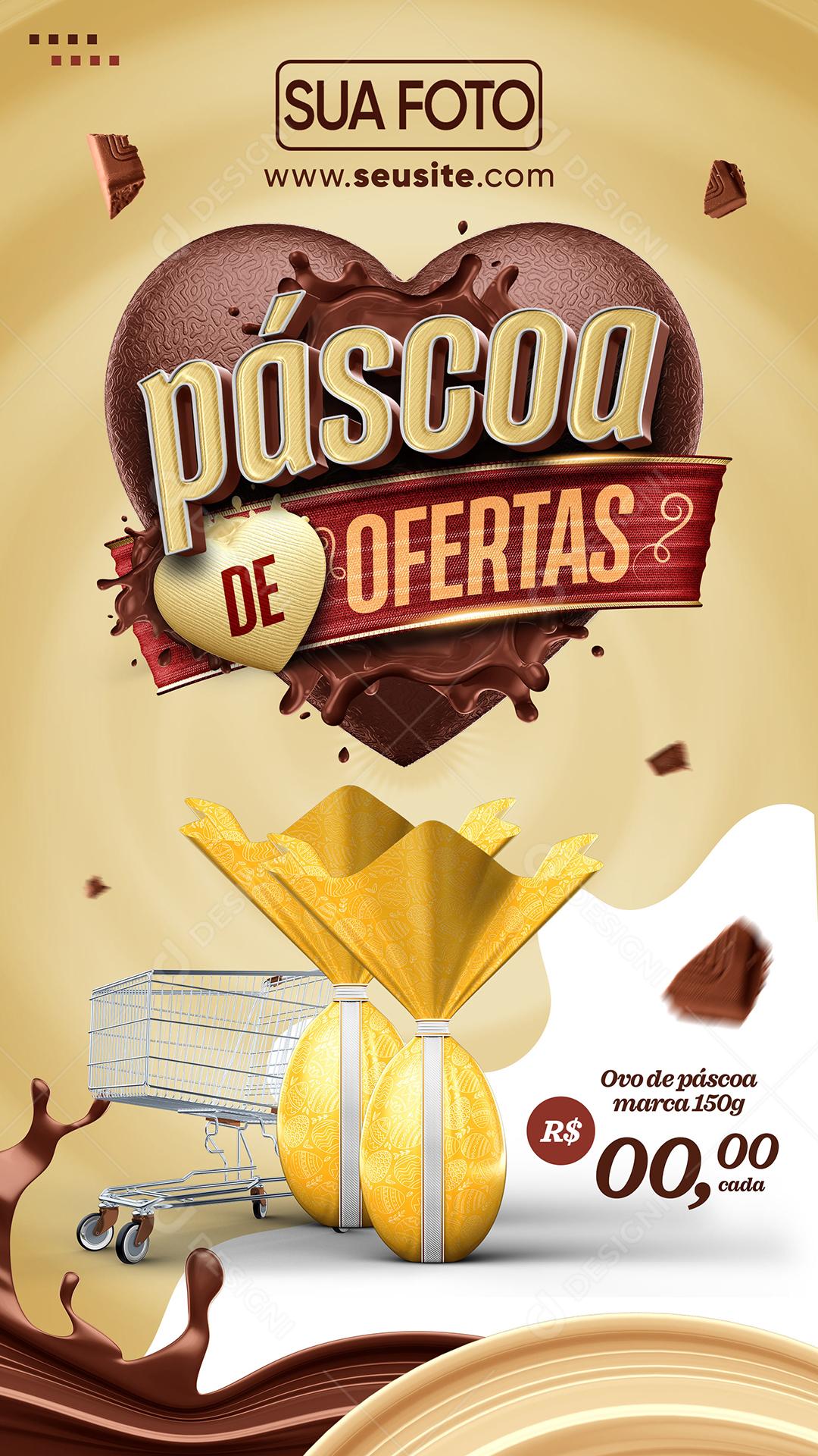 Social Media Páscoa De Ofertas Ovos de Páscoa Lojas PSD Editável