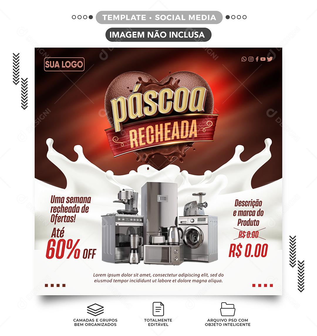 Social Media Uma Semana Recheada de Ofertas Páscoa Eletrodoméstico PSD Editável