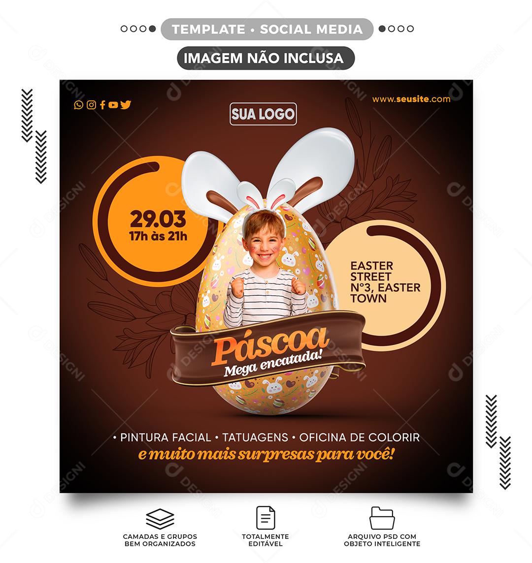 Social Media Páscoa Mega Encantada Lojas PSD Editável