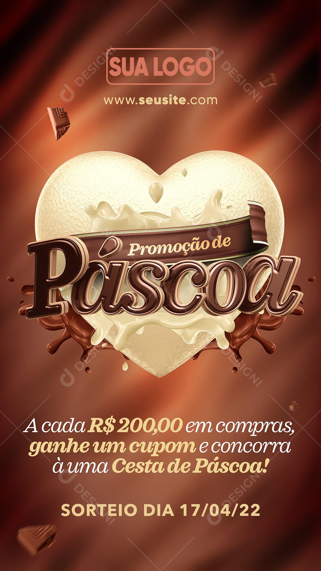 Promoção de Páscoa Concorra à uma Cesta de Páscoa Loja Social Media PSD Editável