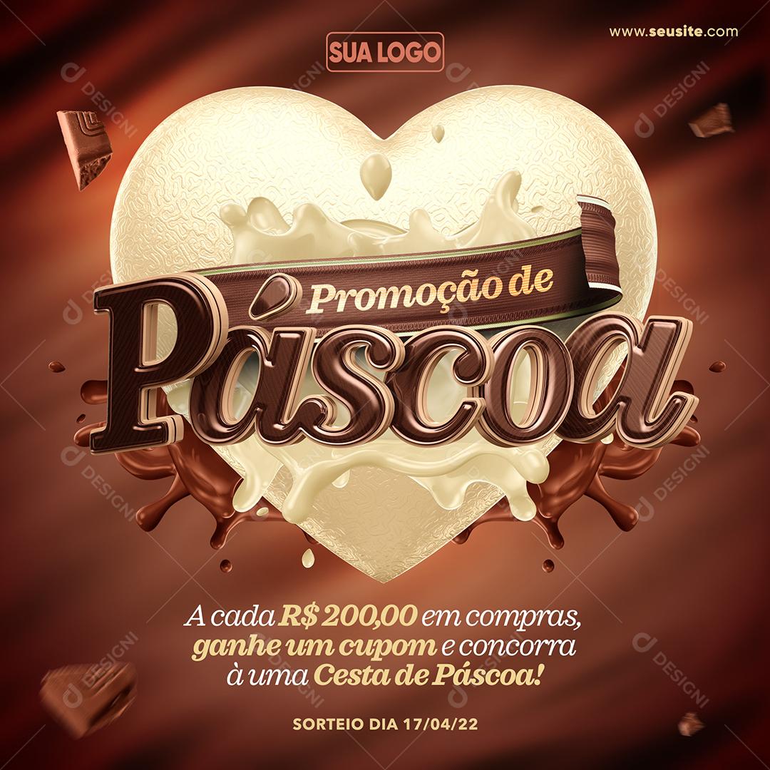 Social Media Promoção de Páscoa Concorra à uma Cesta de Páscoa Loja PSD Editável
