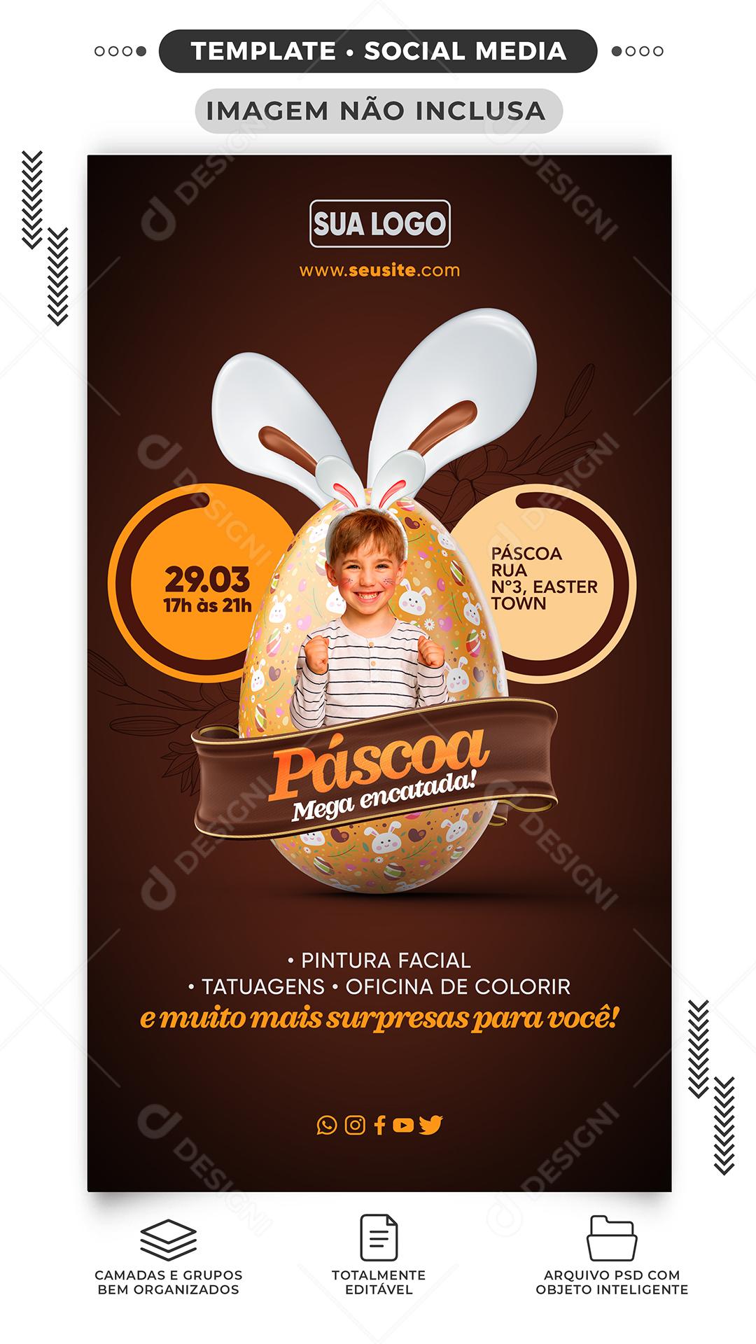 Páscoa Mega Encantada Lojas Social Media PSD Editável