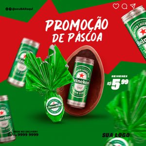 Promoção De Páscoa Cerveja Heineken Social Media PSD Editável