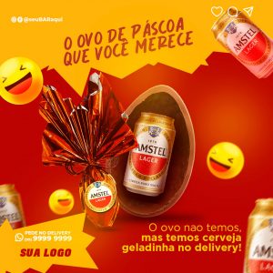 Promoção De Páscoa Cerveja Amstel Social Media PSD Editável