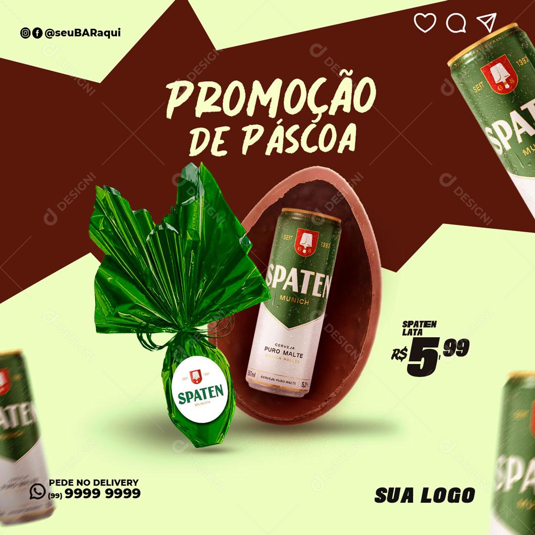 Promoção De Páscoa Cerveja Spaten Social Media PSD Editável