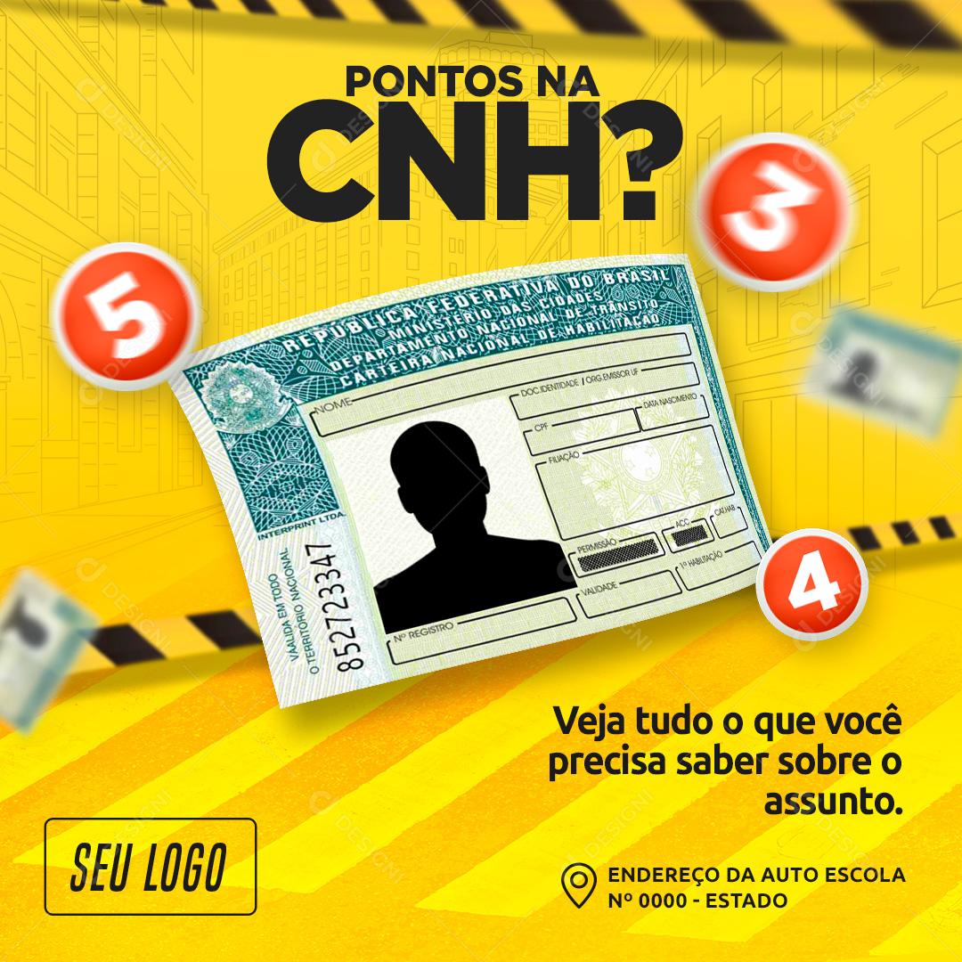 Auto Escola Pontos Na Cnh Social Media PSD Editável