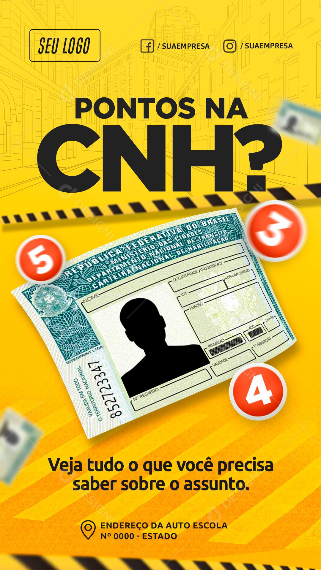 Social Media Pontos Na Cnh Auto Escola PSD Editável