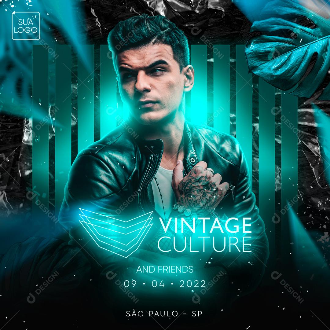 Flyer Vintage Culture Shows Social Media PSD Editável