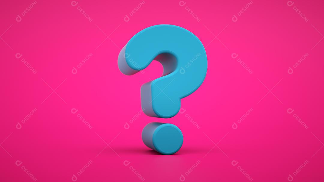 Ponto de interrogação 3D realista. Tenha uma pergunta