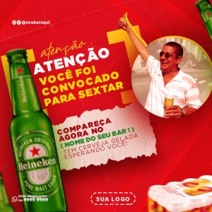 Atenção Você Foi Convocado Para Sextar Com Muita Cerveja Social Media PSD Editável