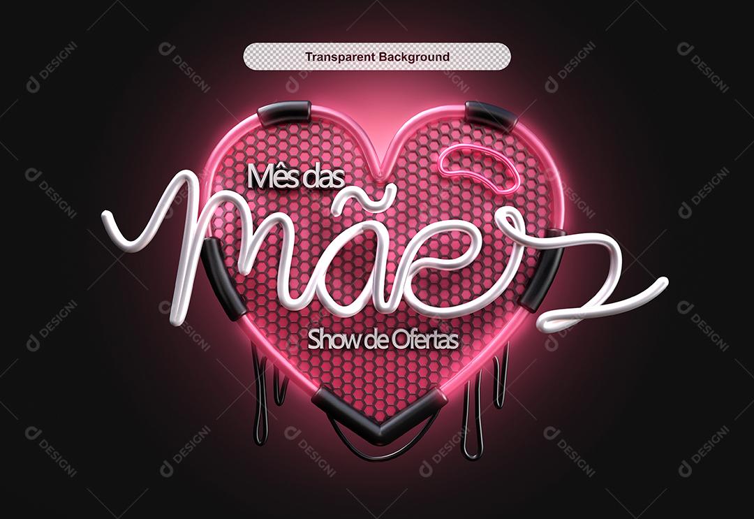 Mês Das Mães Show de Ofertas Selo 3D PSD