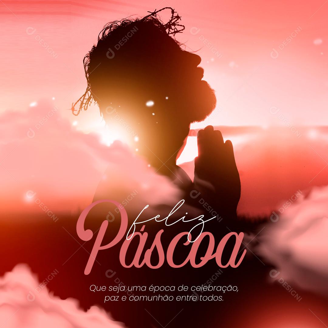 Feliz Páscoa Que Seja Uma época De Paz e Celebração Entre Todos Social Media PSD Editável