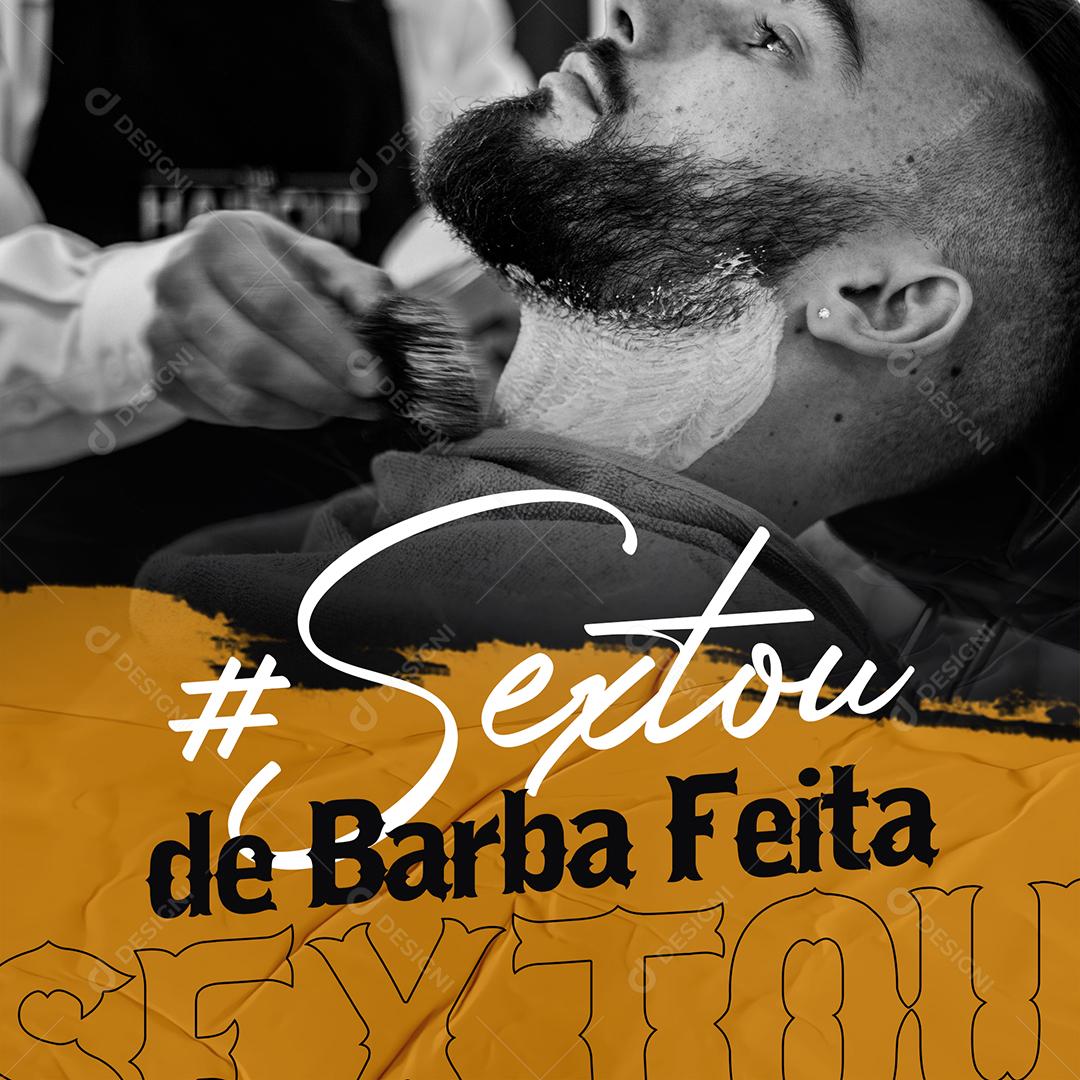 Social Media Sextou de Barba Feita Barbearia PSD Editável
