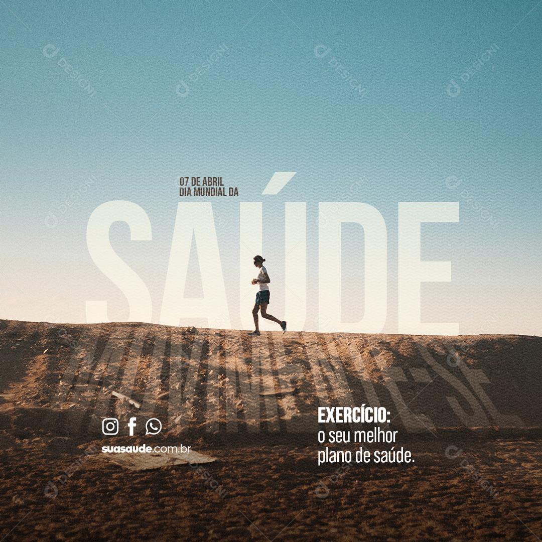 Social Media Exercício o Seu Melhor Plano de Saúde Dia da Saúde PSD Editável