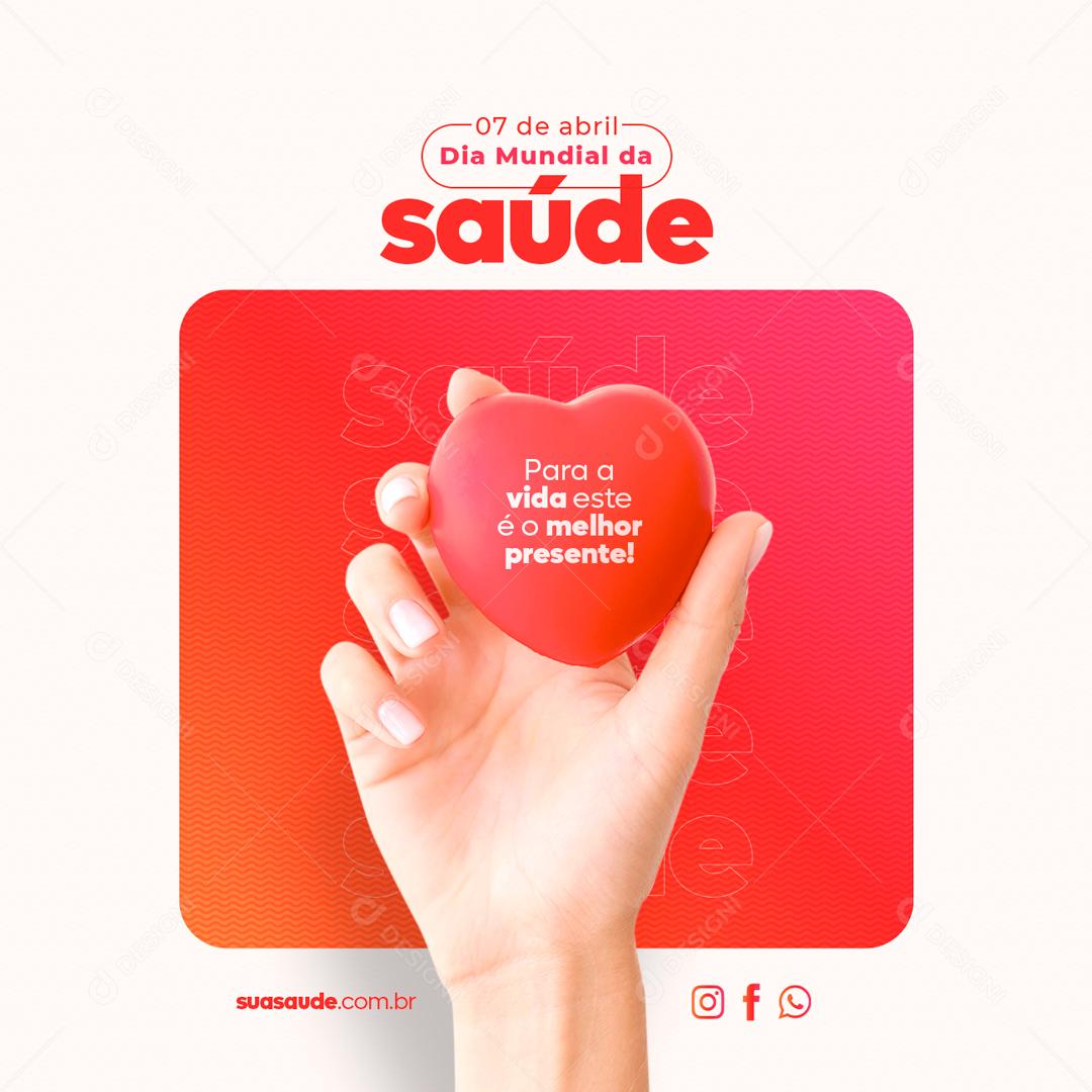 Social Media Para a Vida este é o melhor Presente Dia da Saúde PSD Editável