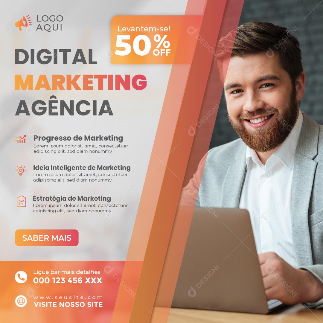 Social Media Junto Nós Crescemos O Seu Negócio 50% de Desconto Agência PSD Editável