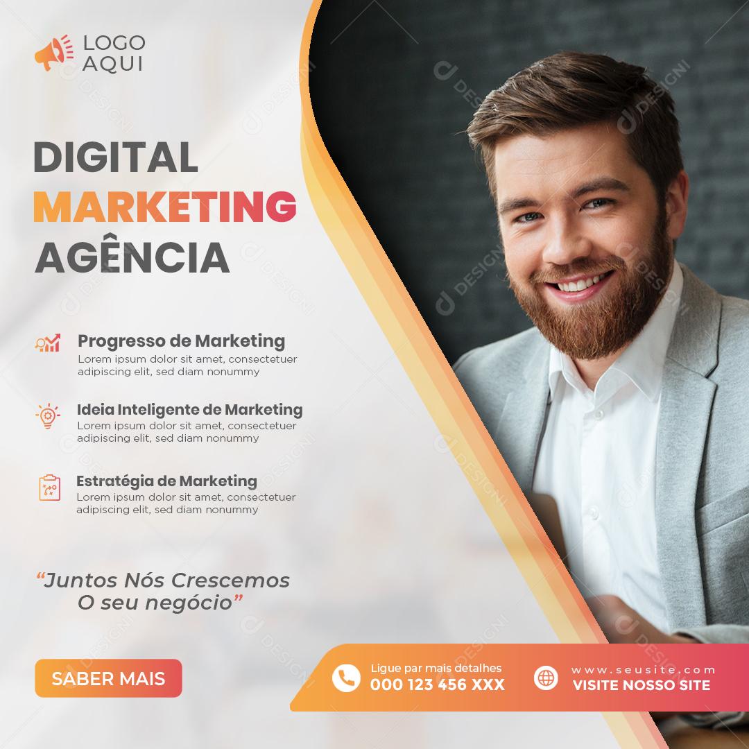 Agência Junto Nós Crescemos O Seu Negócio Digital Marketing Social Media PSD Editável