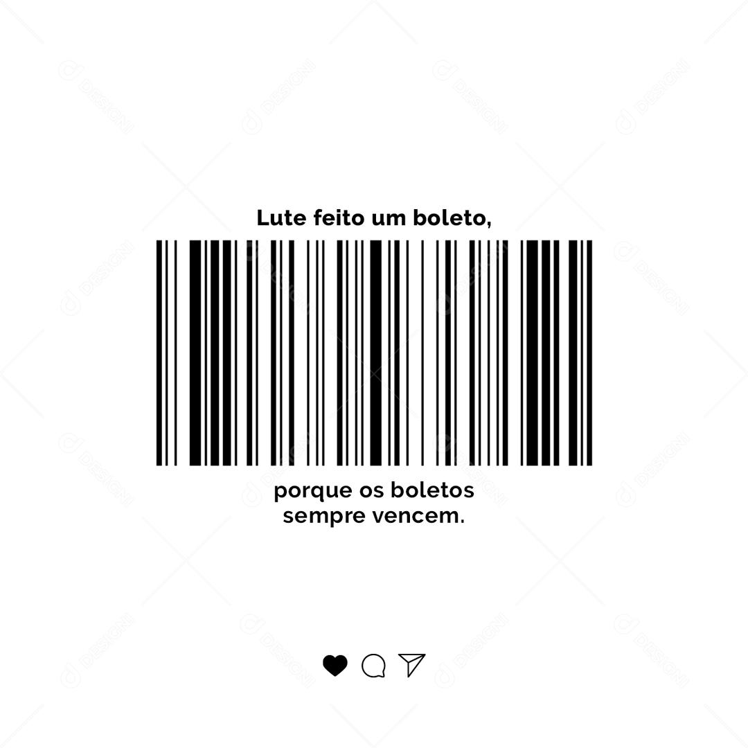 Social Media Lute feito um Boleto  Frase Motivacional PSD Editável