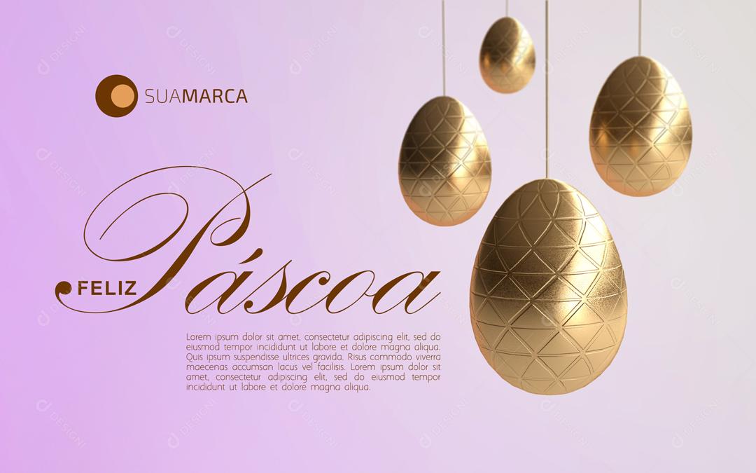 Social Media Banner Feliz Páscoa PSD Editável