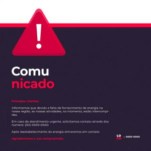 Post Comunicado Prezados Clientes Social Media PSD Editável