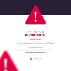 Social Media Comunicado Importante PSD Editável