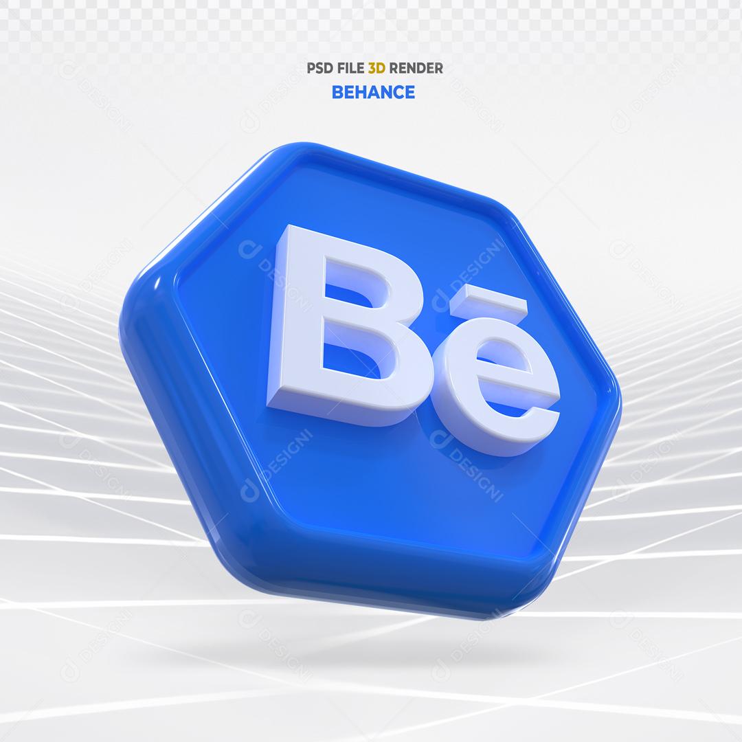 Behance Em Forma Geométrica 3D Elemento Para Composição PSD