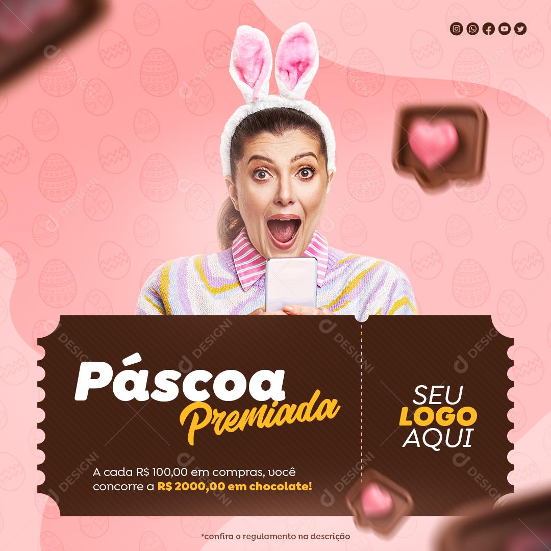 Páscoa De Ofertas 50% Off Em Todo Site Social Media PSD Editável