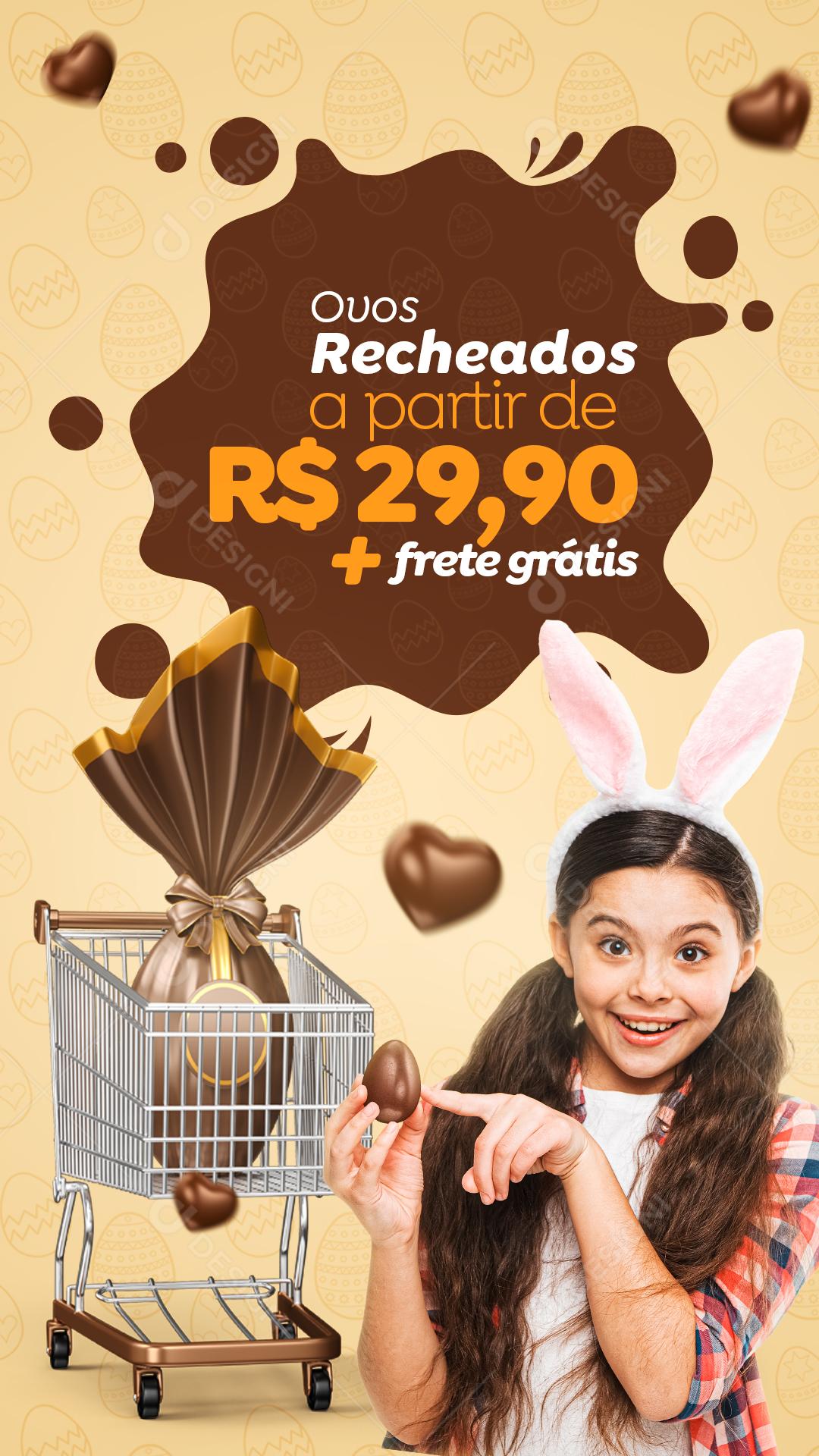 Ovos De Páscoa Recheados Promoção Social Media PSD Editável