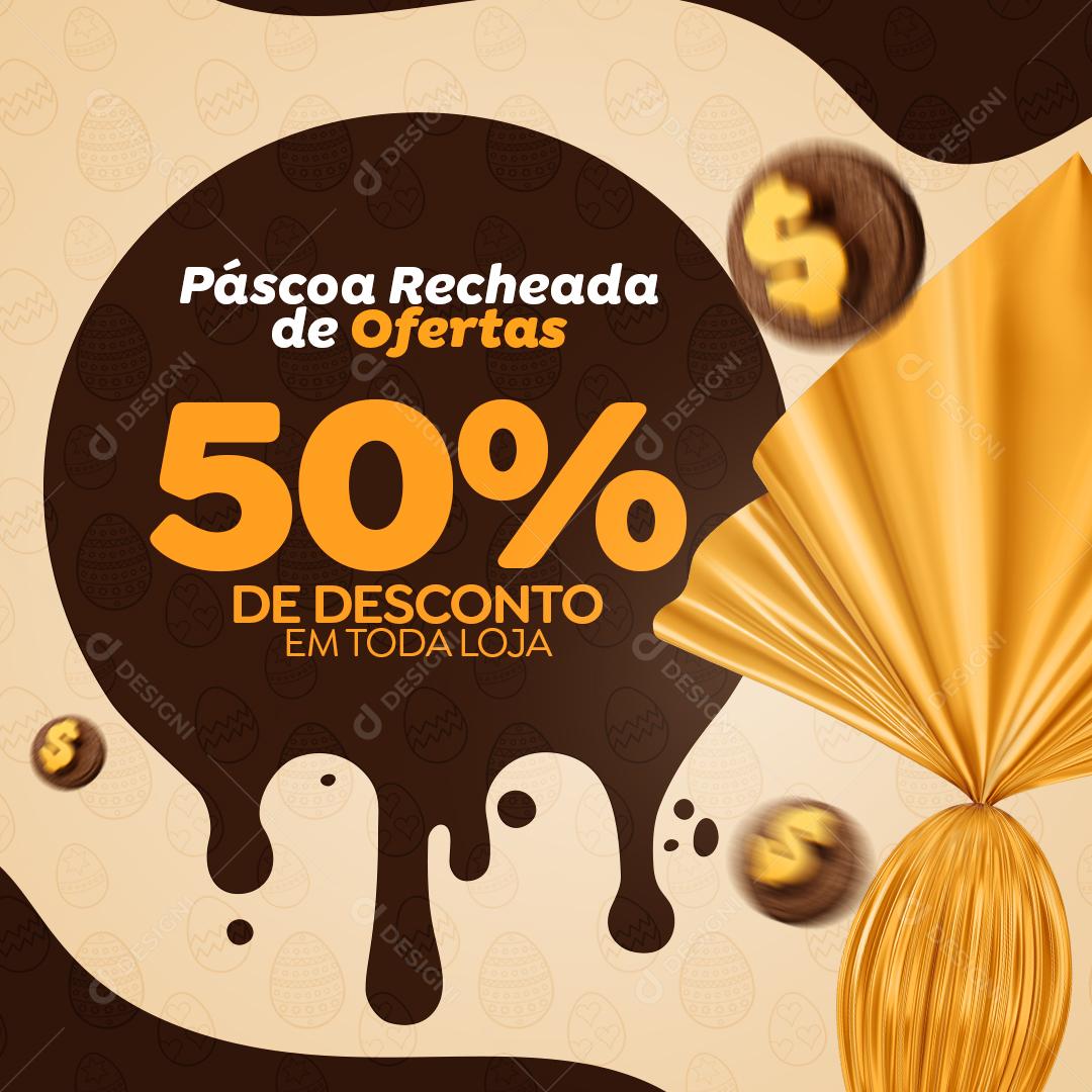 Páscoa Recheada De Ofertas Social Media PSD Editável
