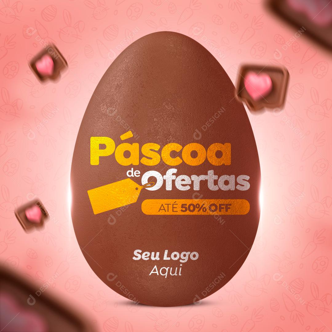 Páscoa De Ofertas Descontos Social Media PSD Editável